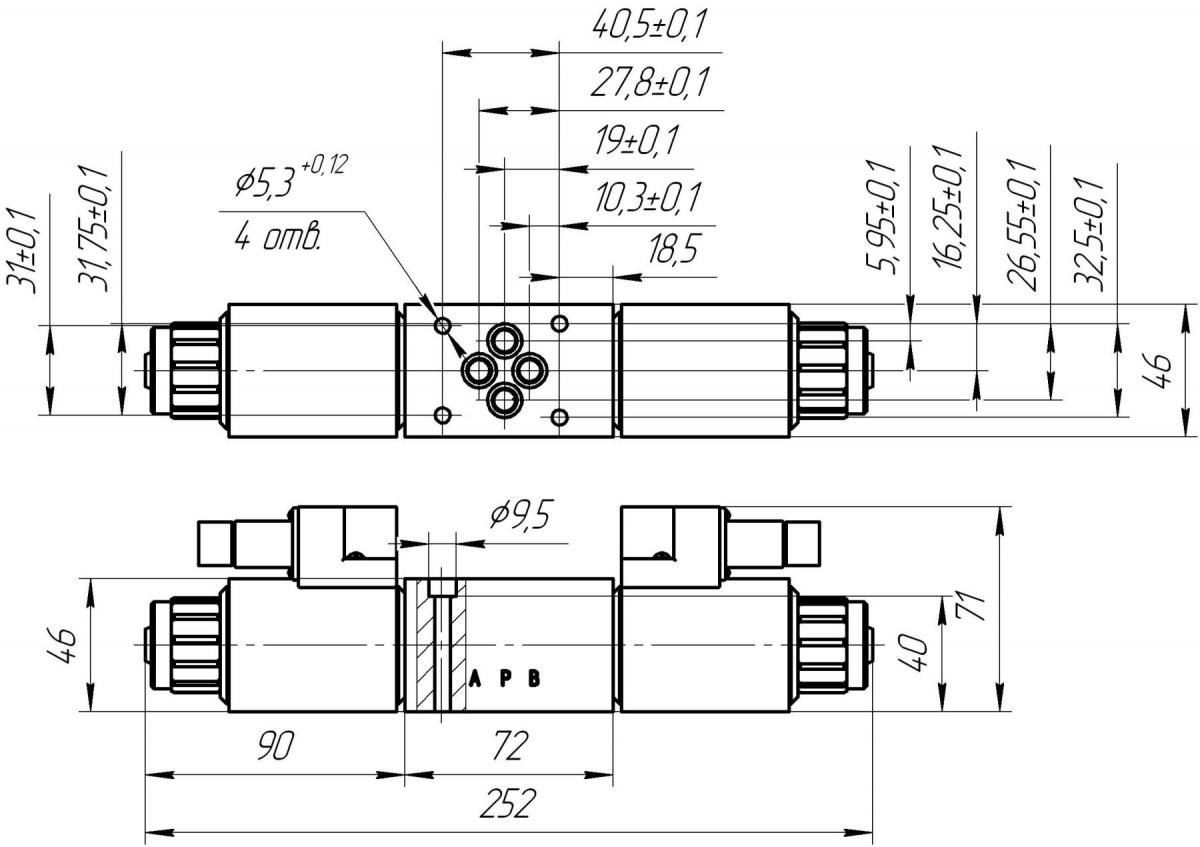 Схема габаритных размеров РЕ-6,3