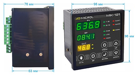 Схема габаритных размеров регулятора МИК-121К6
