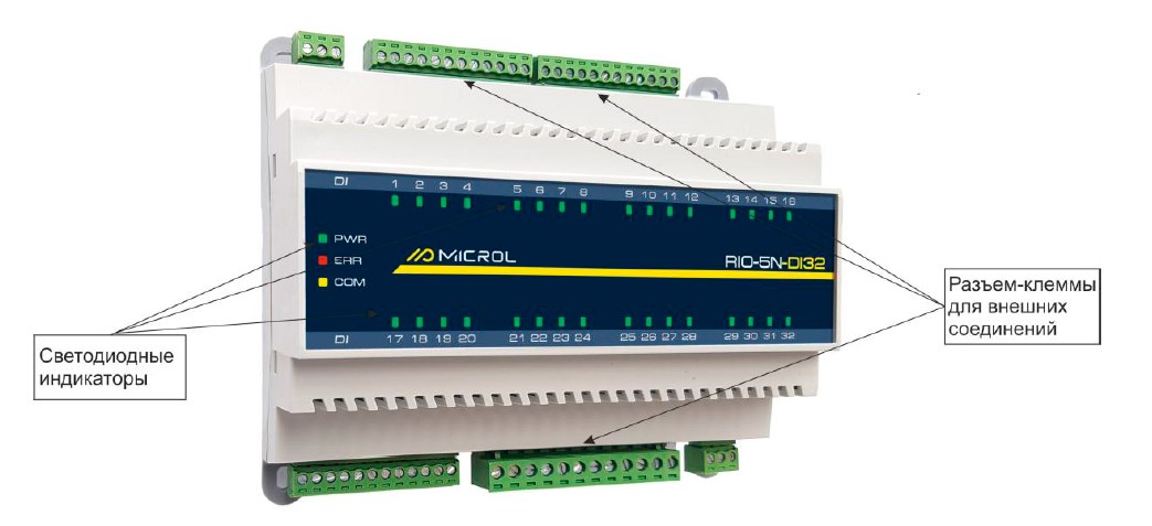 Внешний вид модуля дискретного ввода RIO-5N-DI32