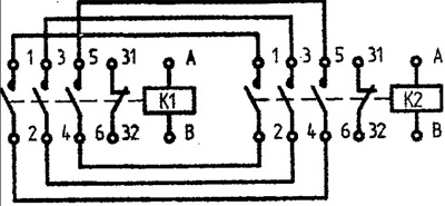 Рис.1. Схема пускателя контактора ПМЛ-1501