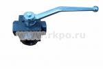 Блочный шаровый кран трехходовой DN20 G3/4" PN400 фото 1