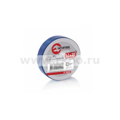 Лента изоляционная 0,15 мм x 17 мм x 20 м синяя INTERTOOL IT-0020