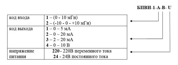 Условное обозначение БПВИ-1